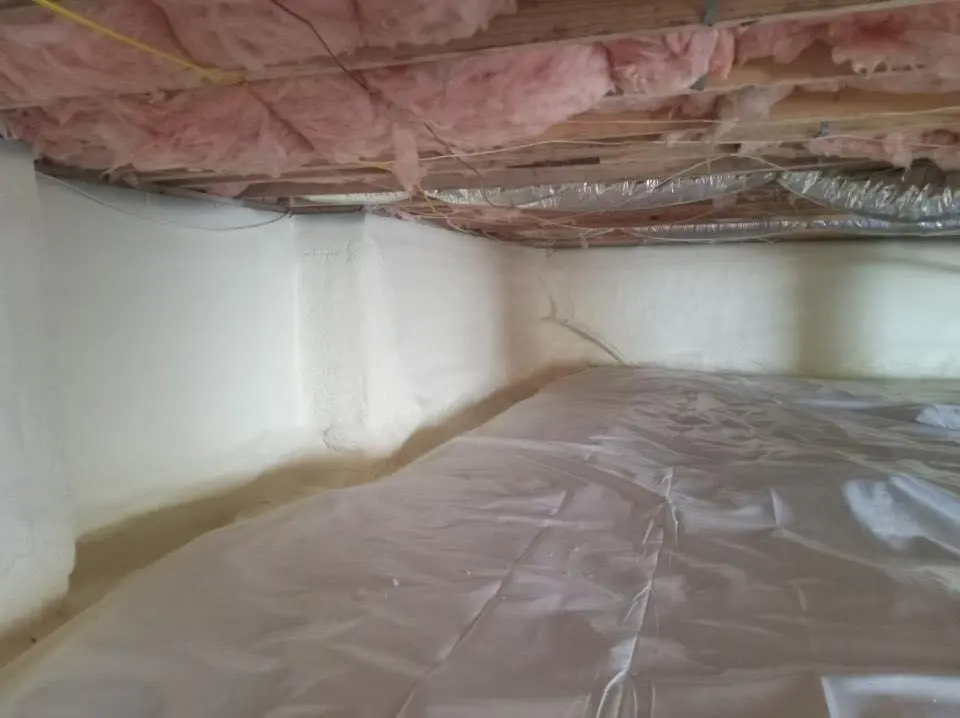 Crawl space encapsulation with closed-cell spray foam for Flat Roof Repair in Fairview